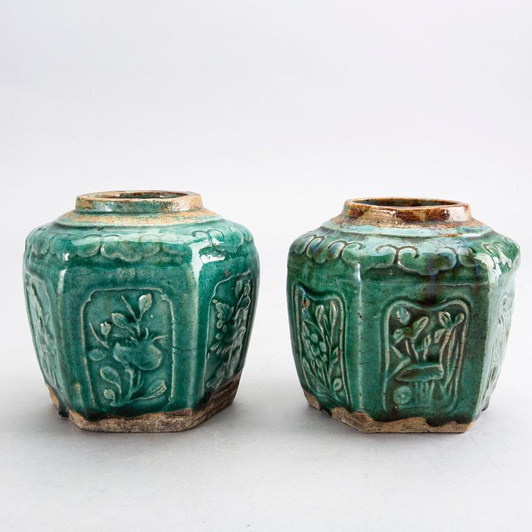 A set of four Chinese 19th century eartheware urns.