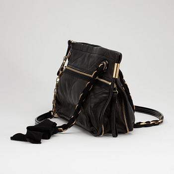 LANVIN, a black leather shoulder bag.