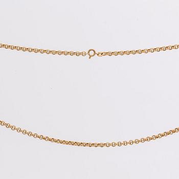 HALSKEDJA 18K guld, ärtlänk, 13,8 g, 75 cm.
