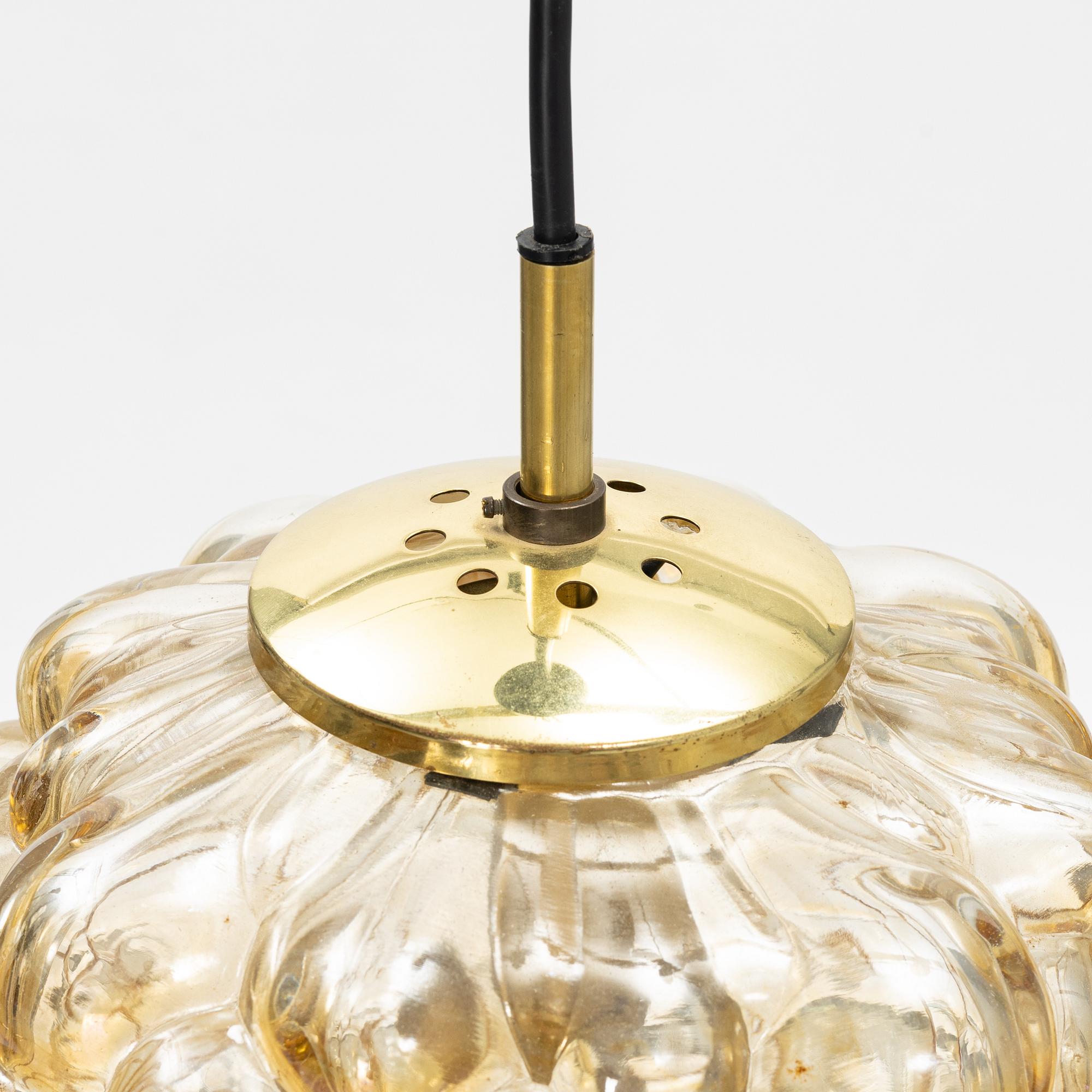 A glass ceiling lamp, Glashütte Limburg, Germany, second half of the 20th century.