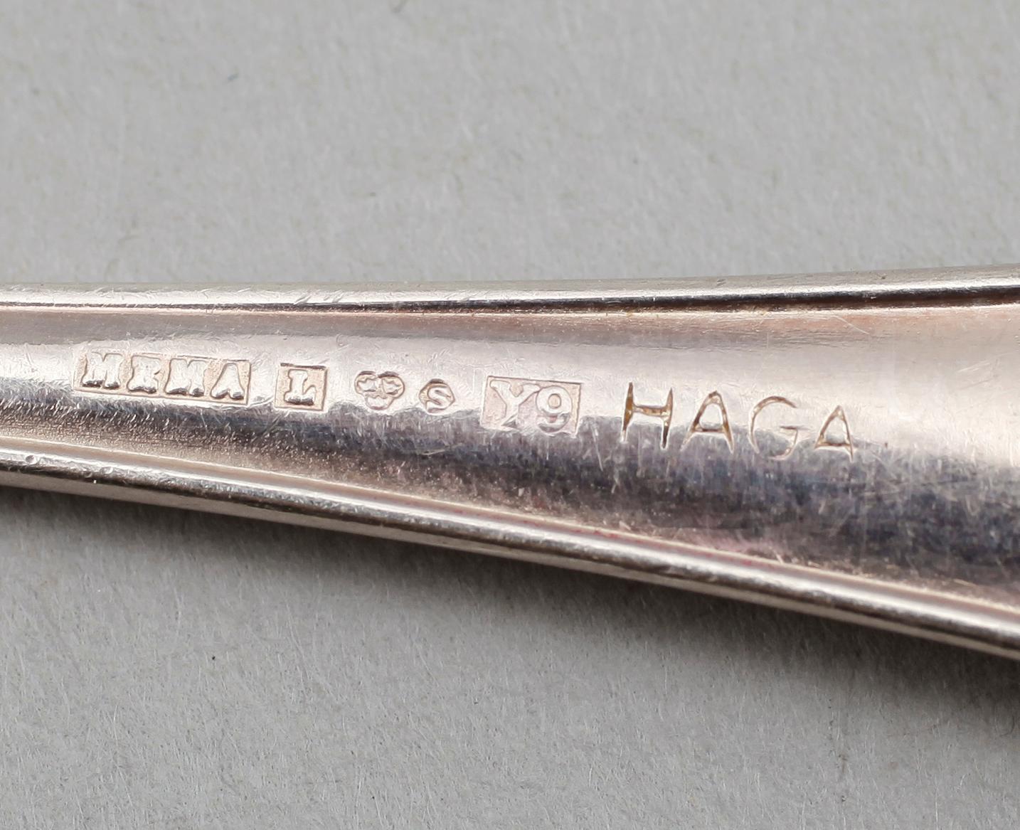 KAFFE- OCH MOCKASKEDAR, 23 st (6+6+11), silver. Vikt ca 220 g.