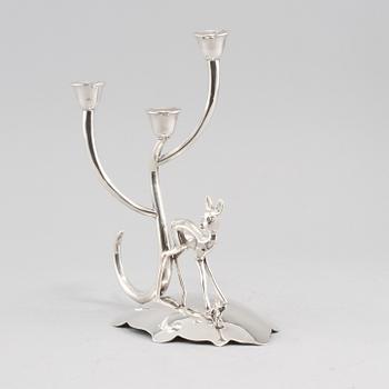 LJUSSTAKE, silver, ostämplad, 1900-tal. Vikt 285 g.