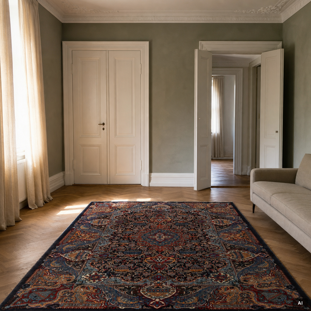 A Kashmar carpet, c. 295 x 198 cm.