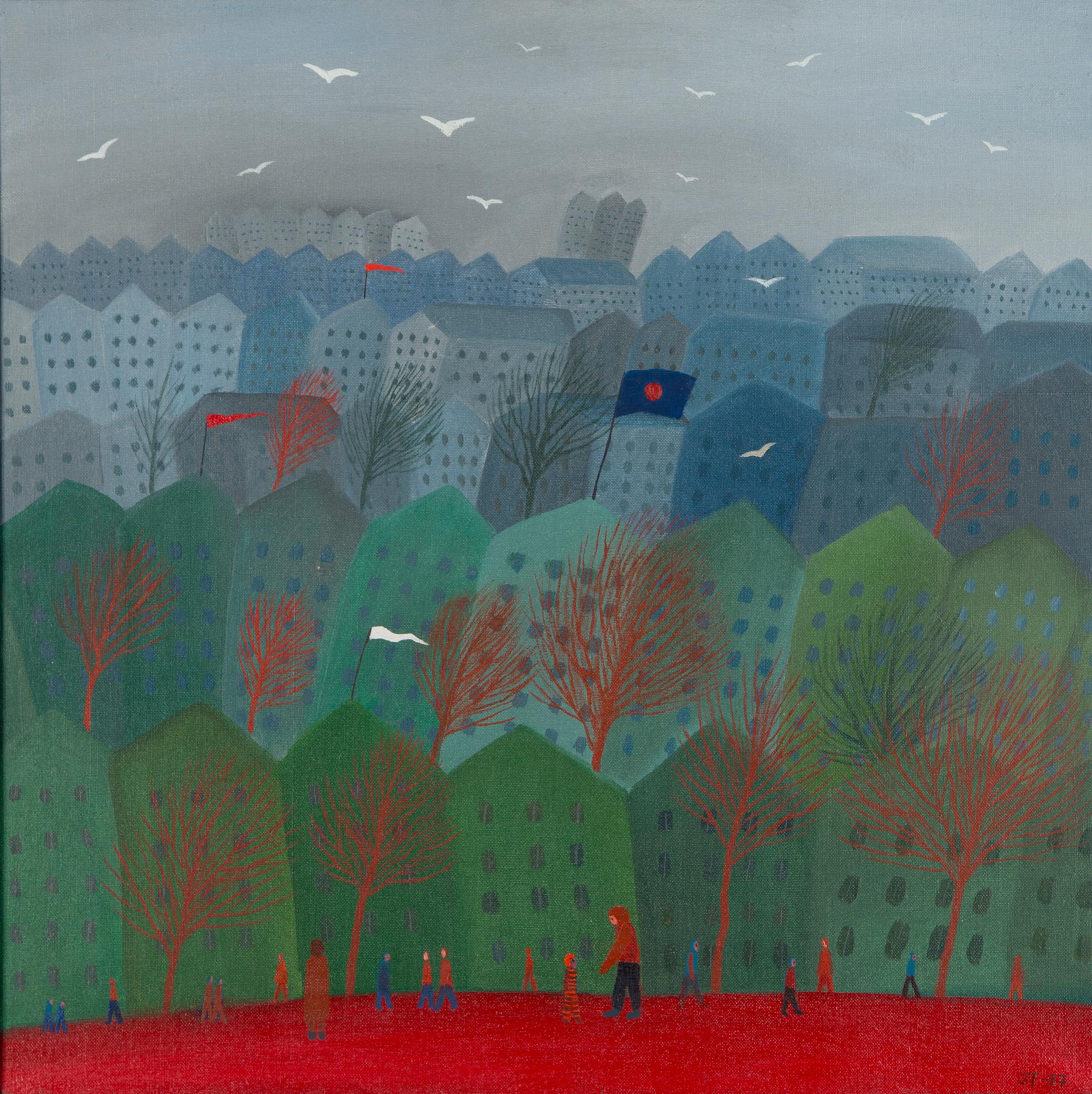 Saara Tikka, "Tuulinen kaupunki" (Blåsig stad).