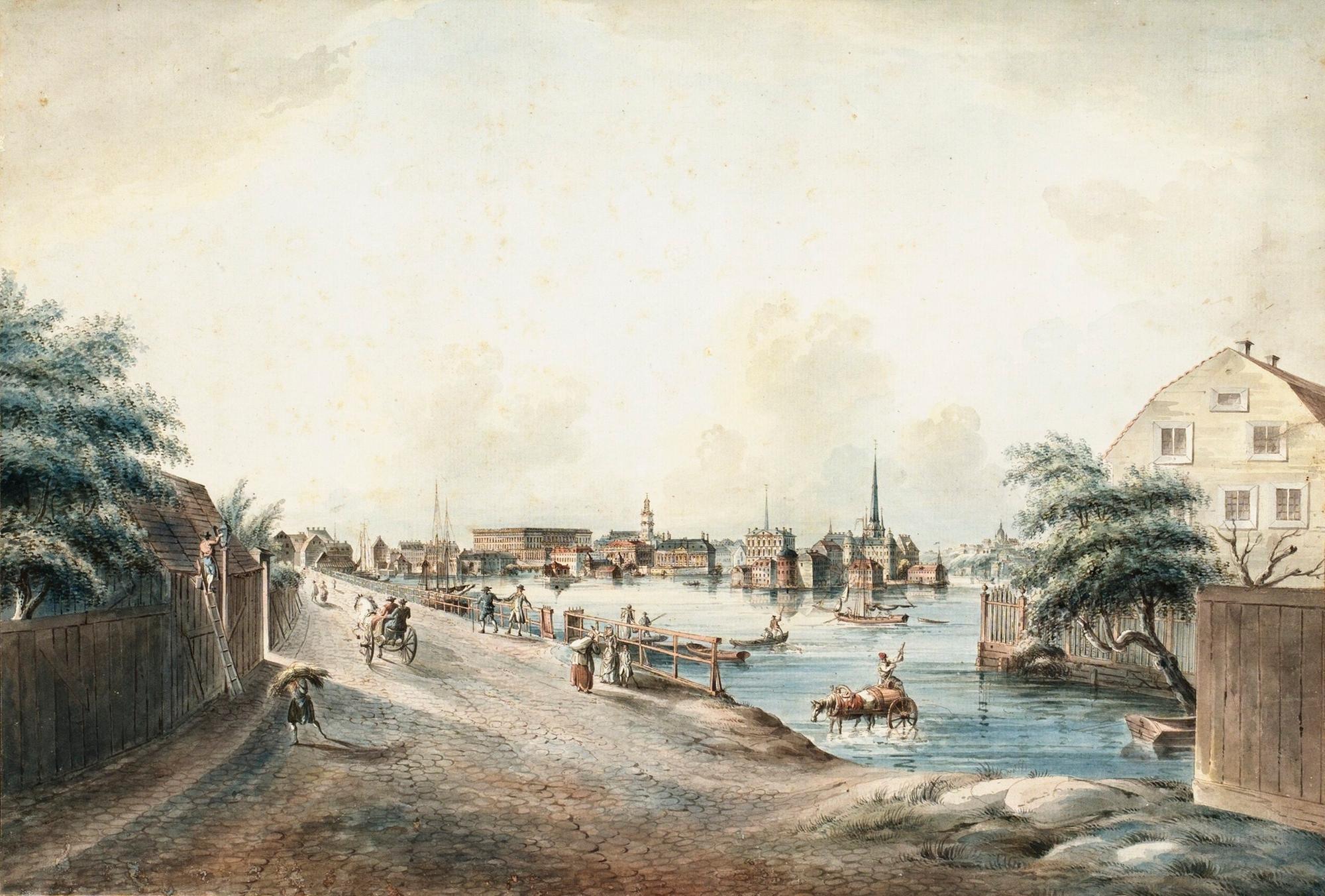 Johan Fredrik Martin, "Utsigt af Stockholm tagen från Kungsholmen" (Ur Svenska vyer).