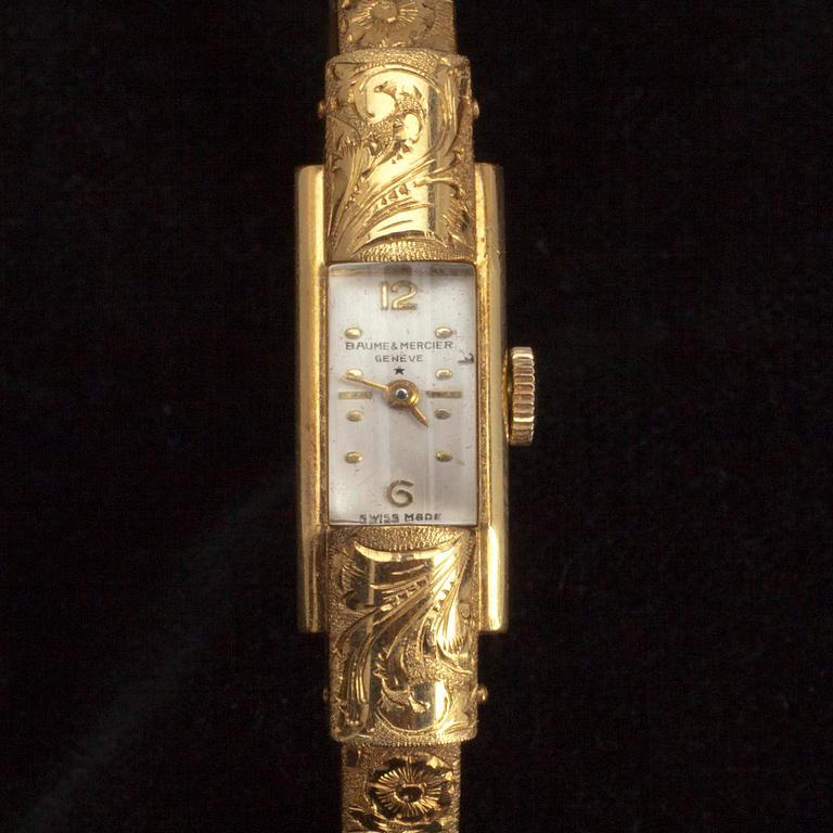 DAMARMBANDSUR, Baume & Mercier 20302, Geneve Schweitz. 1950 t. Tot. vikt 19,3 g.