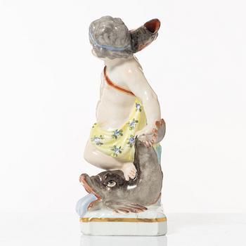 Figurin, porslin, Wien-liknande märke, 1800-tal.