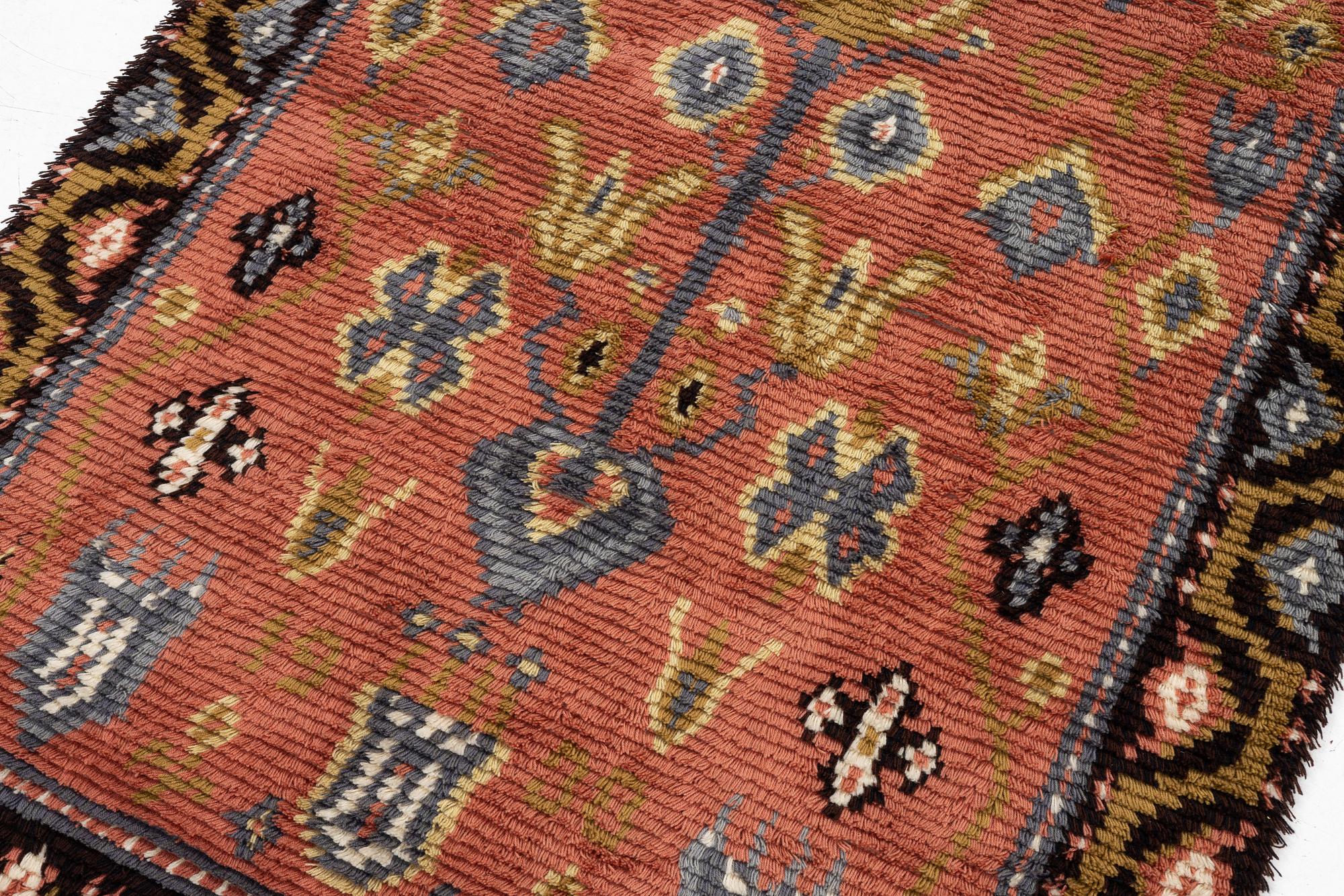 Wall hanging/rug, knotted pile, 1930s, approx. 194 x 138 cm.
