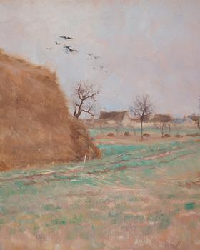 Nils Kreuger, "Halmstack på åkern" (Haystack in the field).