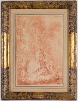 FRENCH SCHOOL, 18th Century, red chalk, signed Aubert?.