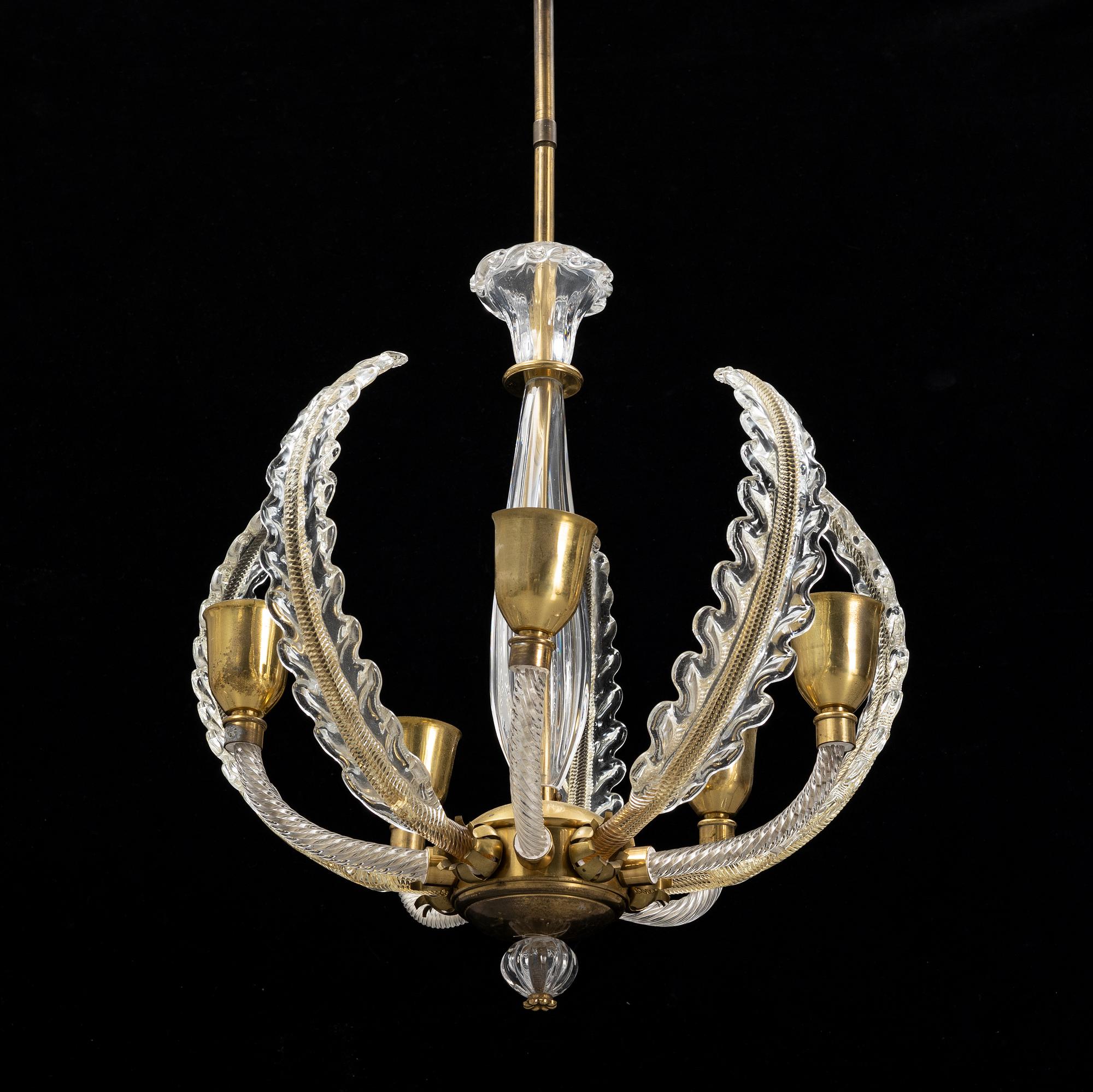 Orrefors, a glass ceiling light, mid 20th Century.