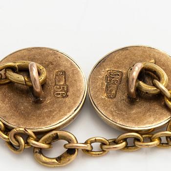 Kultanapit, 14K (56) kultaa, emalia, Pietari, vuosidan vaihde 1800/1900.