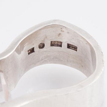 Rey Urban, a sterling silver ring set with a faceted rock crystal, Stockholm 1982.