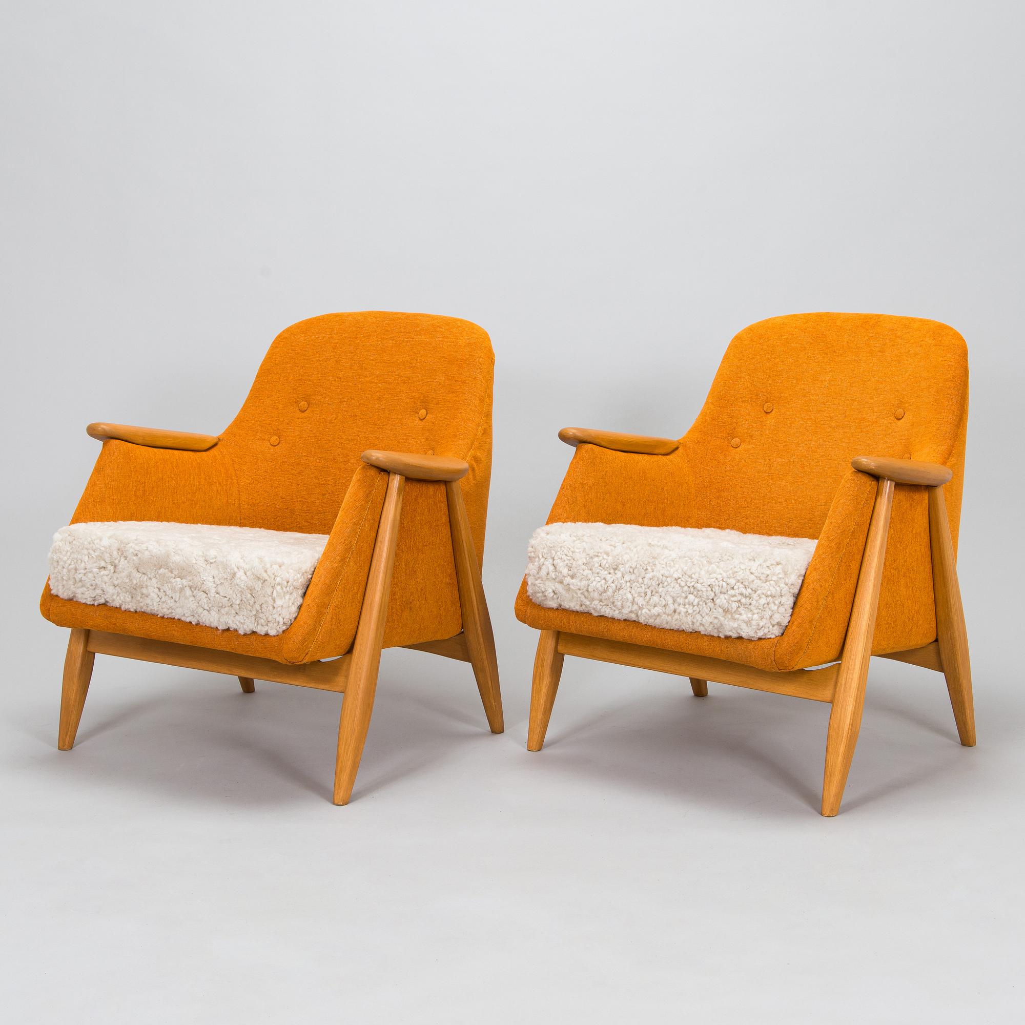 Svante Skogh, a pair of 1950's 'Pallas' armchair for Asko Finland.