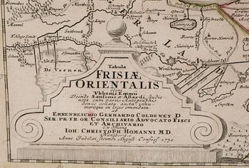 KARTA, koppartstick, Joh Christoph Homanni, daterad 1730.