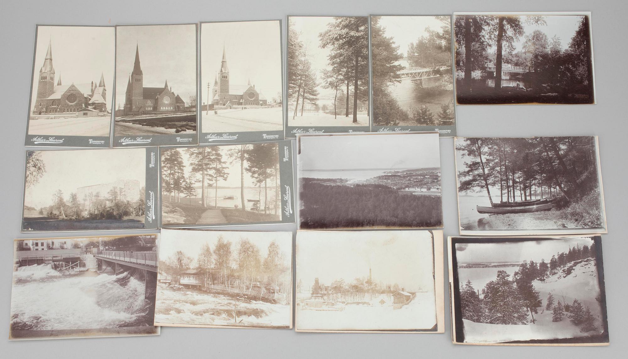FOTOGRAFIER, ca 74 st, främst Tammerfors, Viborg, Tavastehus (m.fl.) Omkring 1900.