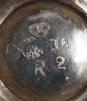 BÄGARE, KALK SAMT DOSA, silver, Sverige. 1700/1800-tal.