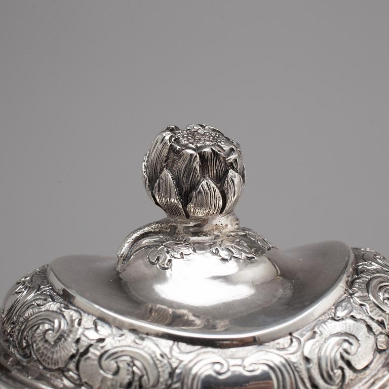 A Russian 18th century silver jug, mark of Ivan Frolov, St Petersburg 1757.