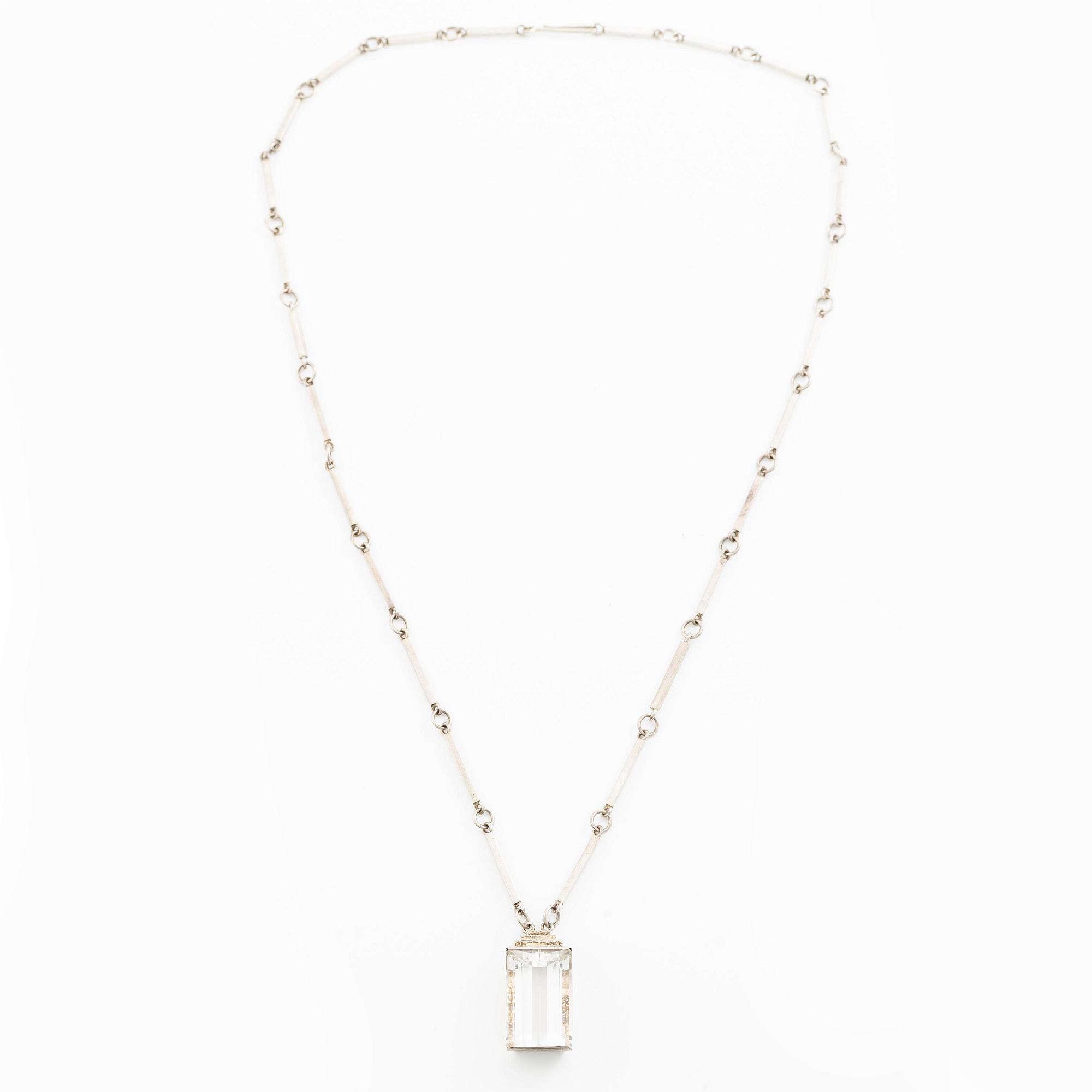 Wiwen Nilsson, a pendant, sterling silver with faceted rock crystal, Lund 1943.