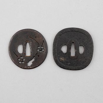 Two Edo tsubas, Japan, mumei.