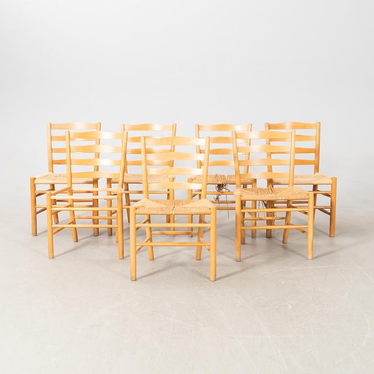 Kaare Klint, chairs, 6 +1 pcs, "The Church Chair", Denmark, second half of the 20th century.