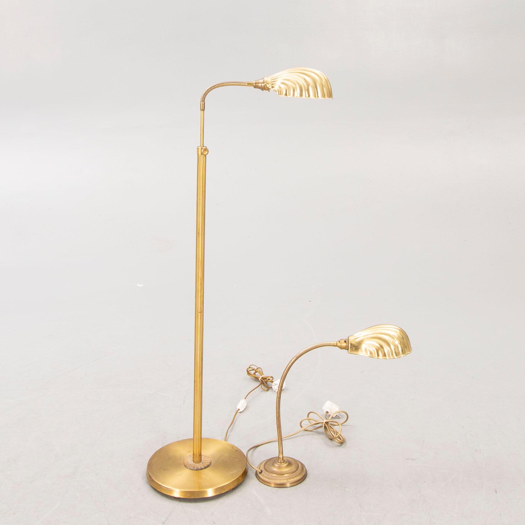 Golvlampa samt bordslampa 1900-talets mitt andra hälft.