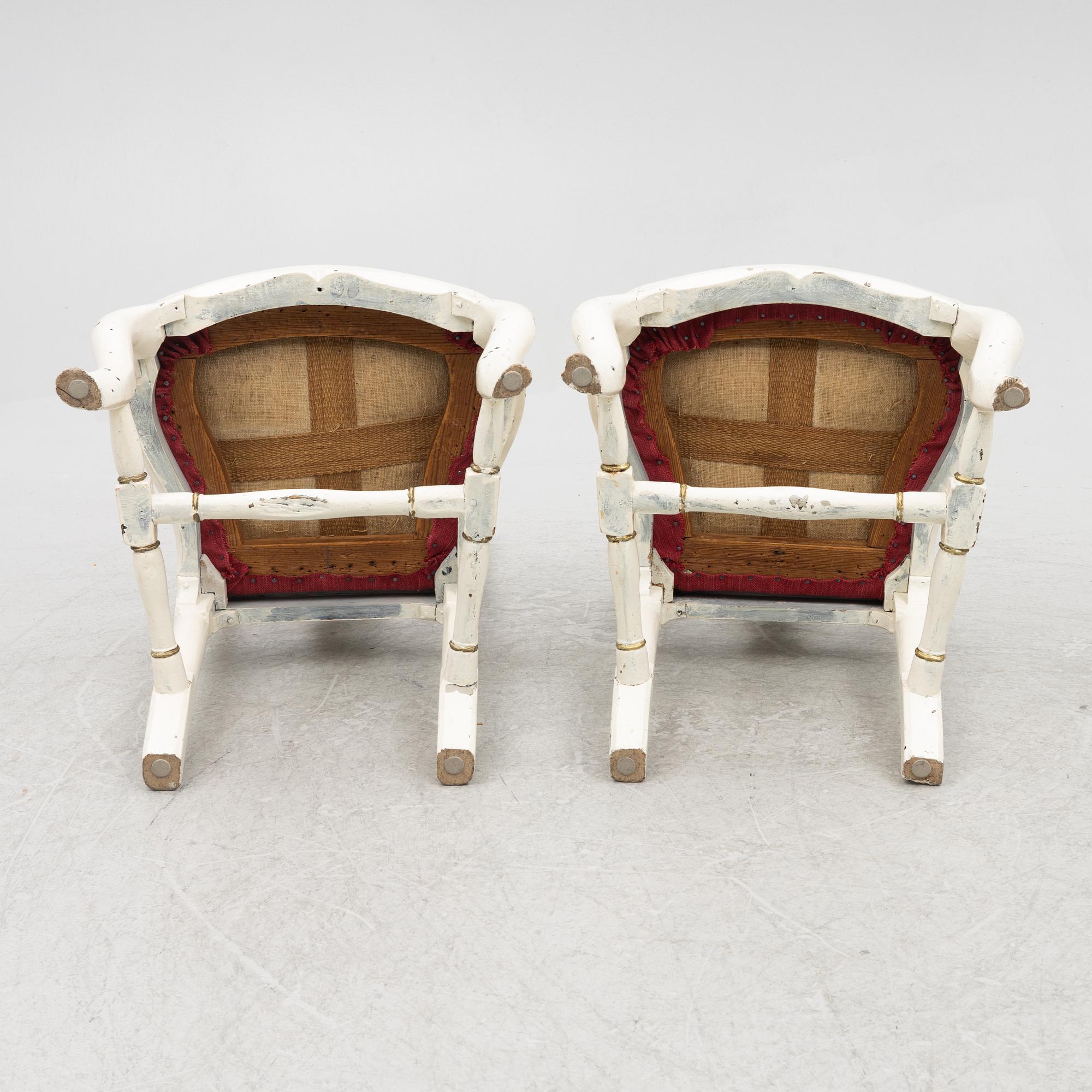 A pair of late Baroque chairs, mid 18th Century.