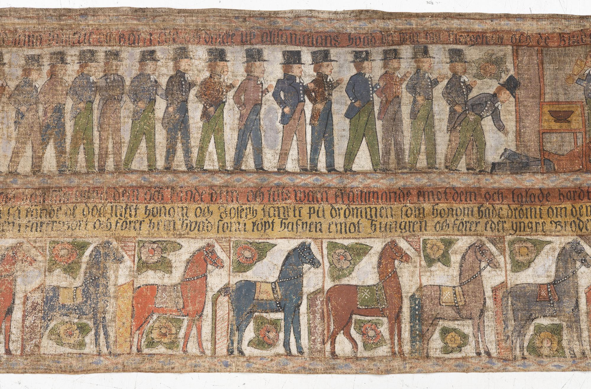 Textile painting, folk art, Halland, Knäred, 17th/18th century.