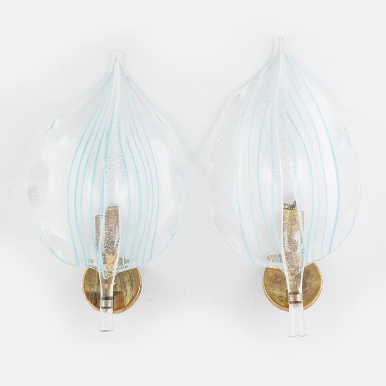 Wall lamps, a pair, Italy, around the mid-20th century.