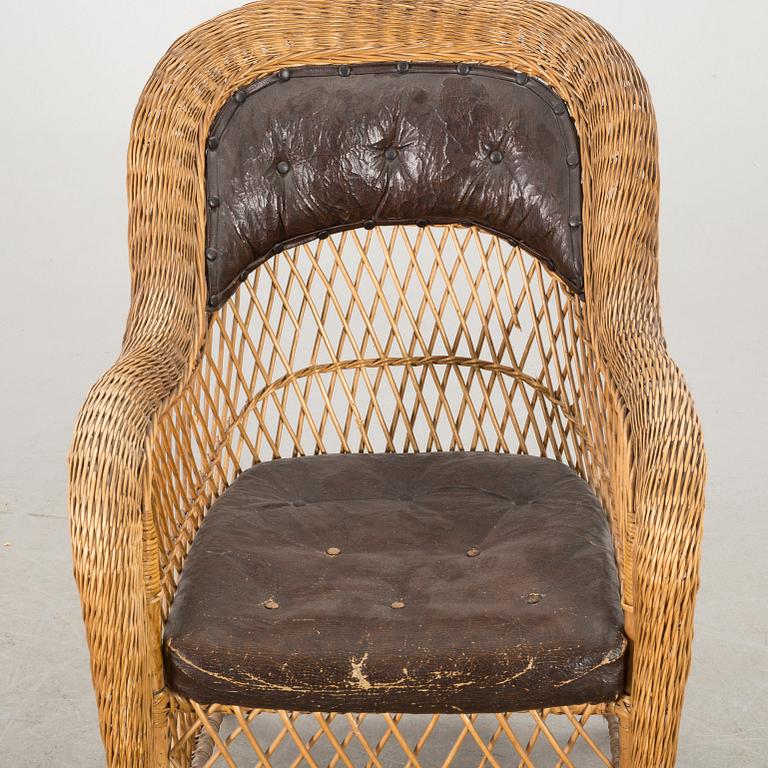 A wicker chair around 1900.