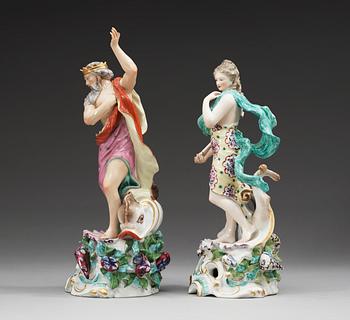 A pair of English figures representing Venus and Neptunus, second half of 19th Century.