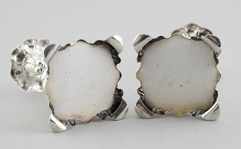 LJUSSTAKAR, 1 par, silver, CG Hallberg, Stockholm 1952.