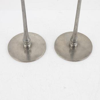 Josef Frank, a pair of pewter candlesticks, Firma Svenskt Tenn, Stockholm 1956.