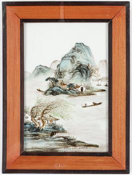 PLAKETTER, 4 st, porslin, Kina, modern tillverkning.