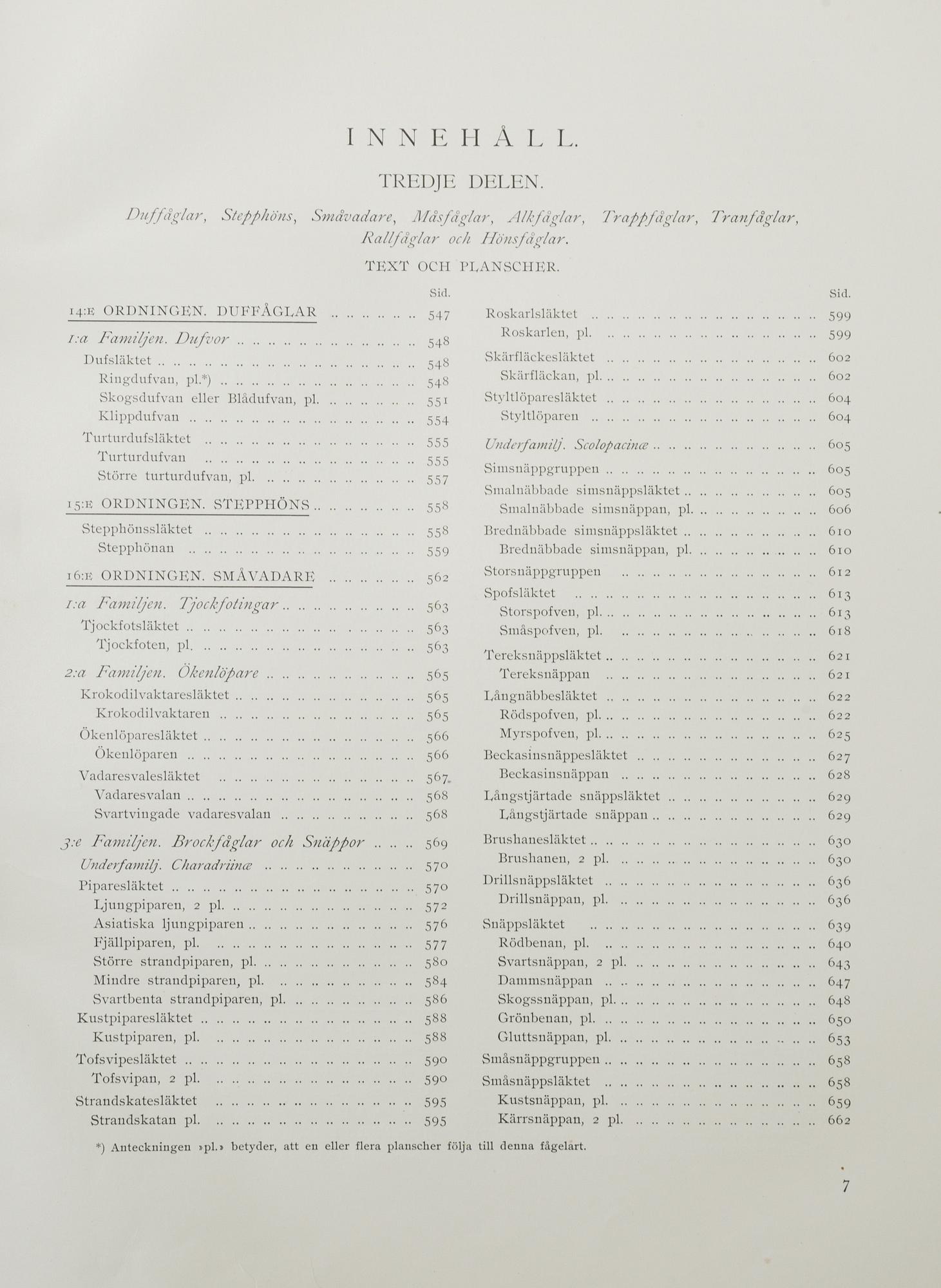 M, W & F VON WRIGHT, bokverk, 3 band, "Svenska fåglar", A. Börtzells tryckeri AB Stockholm, 1927-1929.