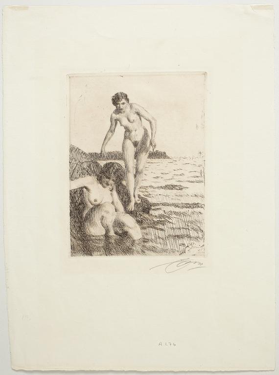 ANDERS ZORN, Etsning, utförd 1917, signerad med blyerts.