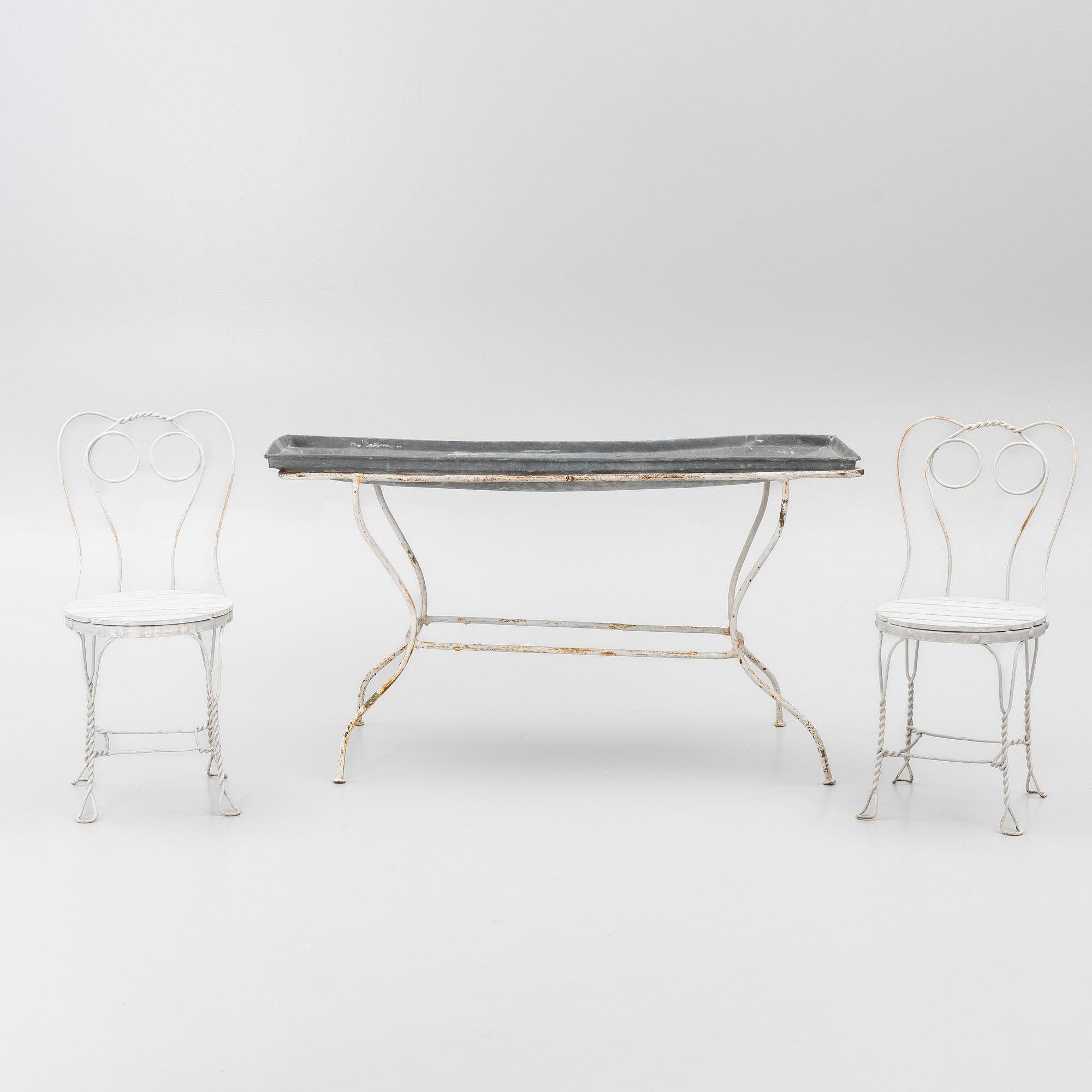 Trädgårdsmöbler, 3 delar, 1900-talets mitt.