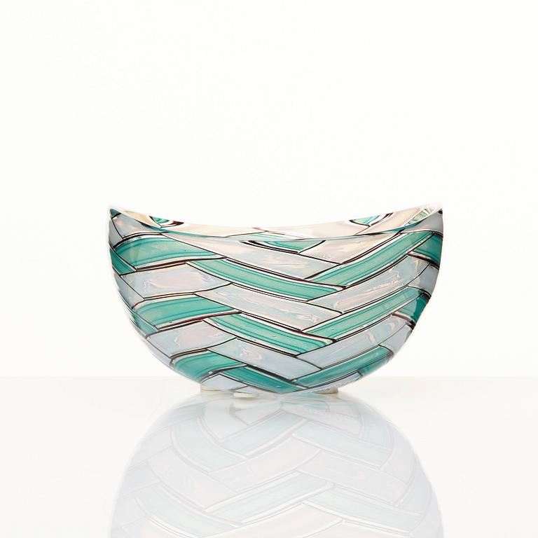 Ercole Barovier, a green 'A Spina' bowl, Barovier & Toso, Murano, Italy 1950-60s.