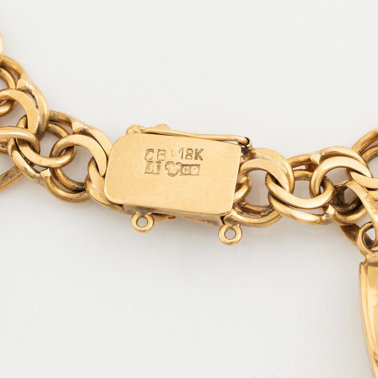 Gold Charm Bracelet, 18K gold.