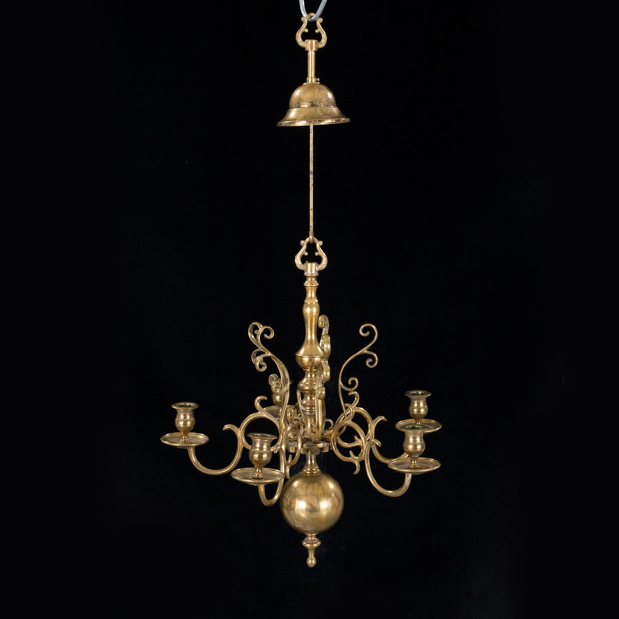 A brass chandelier, No 205, by Skultuna Bruk from 1996.