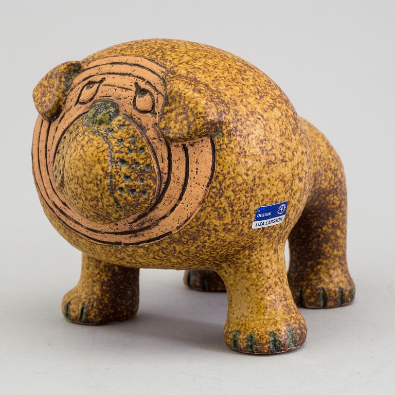 LISA LARSON, figurin, stengods, "Bulldog", Gustavsberg.