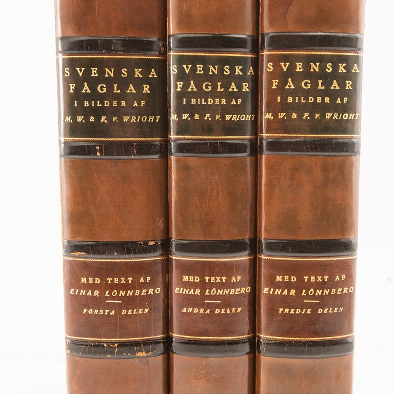 Bröderna von Wright, bokverk, 3 vol "Svenska fåglar", A. Börtzells tryckeri AB, Stockholm, 1927-1929.