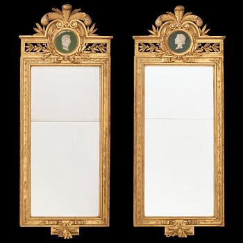 13. A pair of Gustavian 1780's mirrors attributed to  Pehr Ljung (1743-1819).