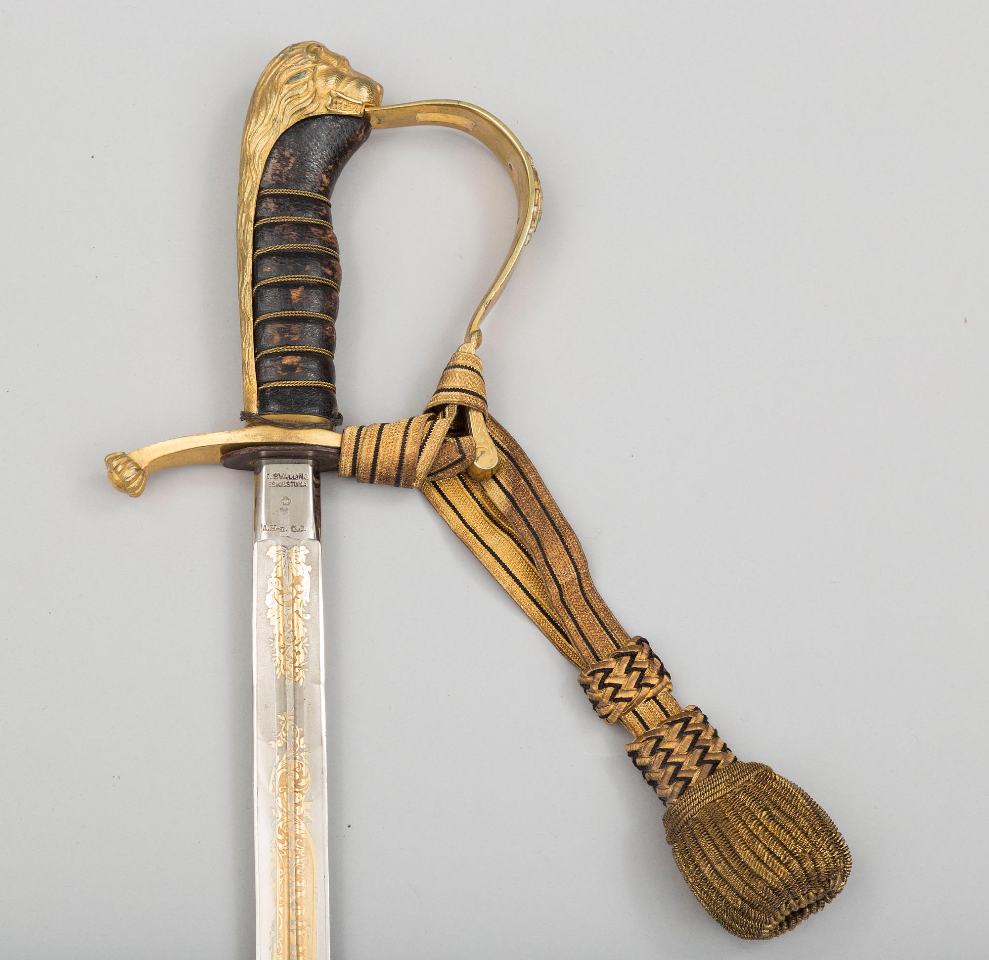 A Swedish infantry officer's sabre with scabbard.