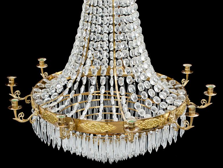 LJUSKRONA, empirstil, 1900-talets andra hälft. Höjd ca 110 cm.