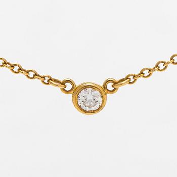 Tiffany & Co, Elsa Peretti, an 18K gold 'Diamonds by the Yard' necklace with a brilliant-cut diamond.
