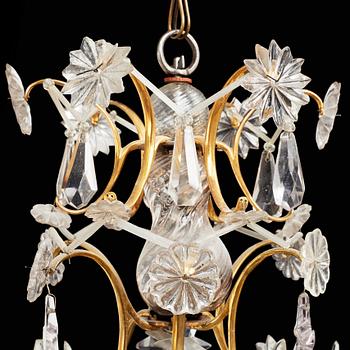 A Swedish Rococo 18th century six-light chandelier.