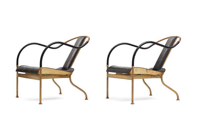 Mats Theselius, a pair of "el Rey" easy chairs by Källemo, Sweden, post 1999.