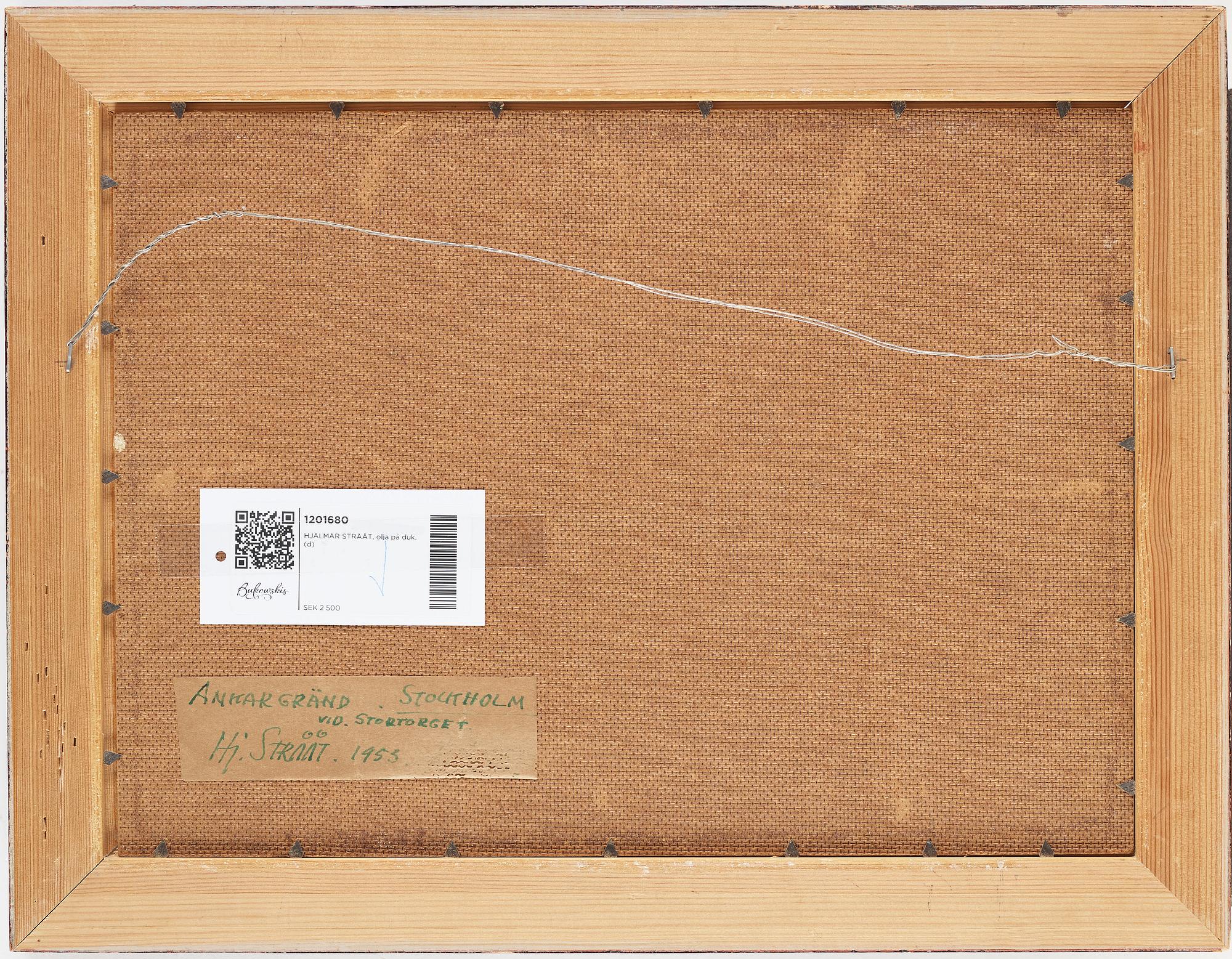 HJALMAR STRÅÅT, oil on panel, signed and dated 1955 verso.