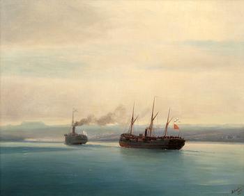 334. Ivan Constantinovich Aivazovsky, "CAPTURING OF THE TURKISH SHIP MERSINA".